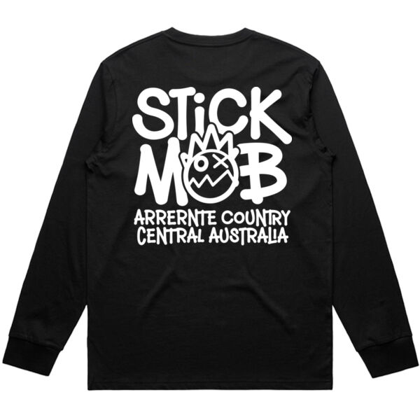 STICK MOB Adult Long Sleeve Tee (Black and White) Thumbnail